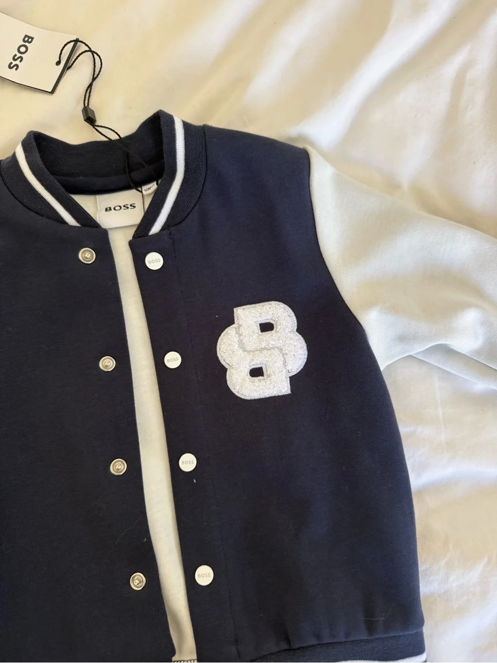 Boss Navy and White Kids 3-Piece Varsity Set